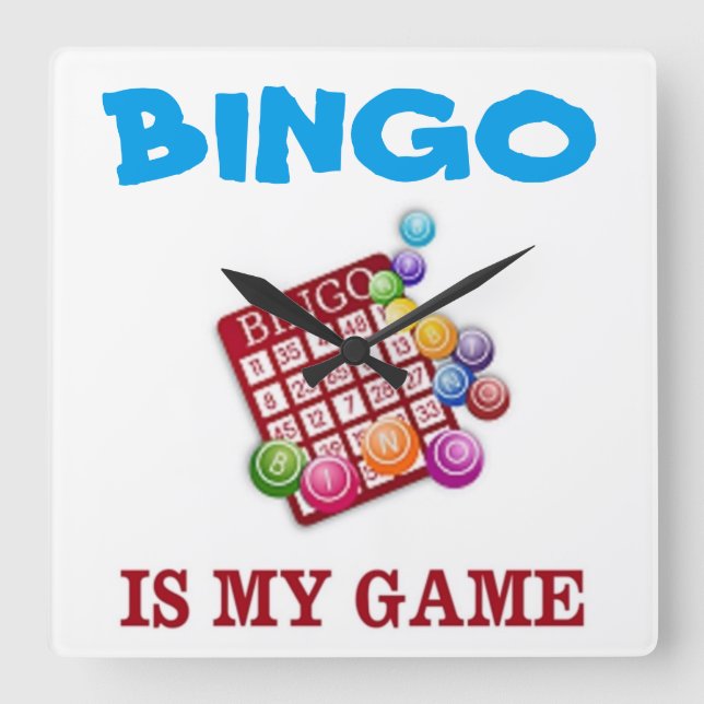 RELOJ CUADRADO BINGO ES MI JUEGO (Anverso)