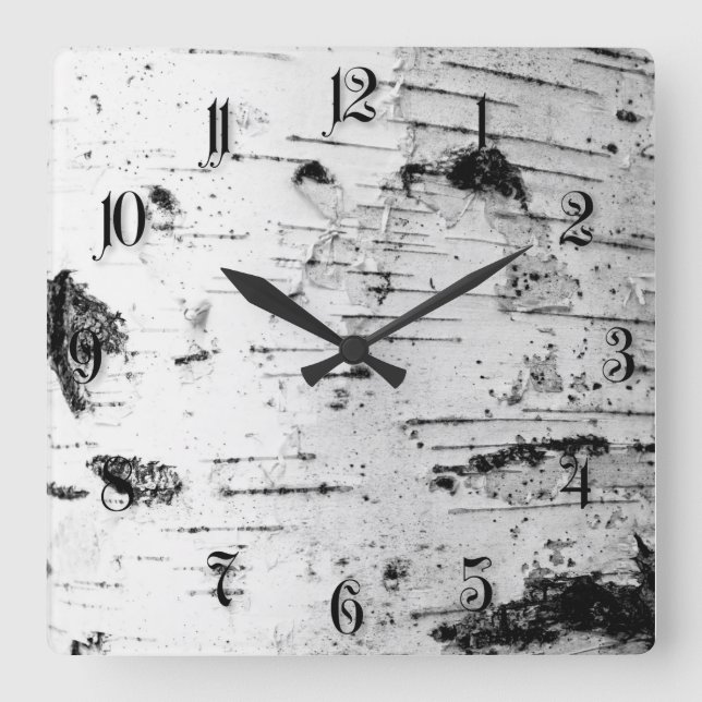 Reloj Cuadrado Birch trunk (Anverso)
