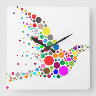 Reloj Cuadrado Bird creativa