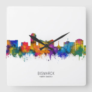 Reloj Cuadrado Bismarck North Dakota Skyline
