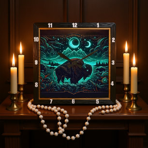 Reloj Cuadrado Bison Buffalo Moonlit Neon Bison