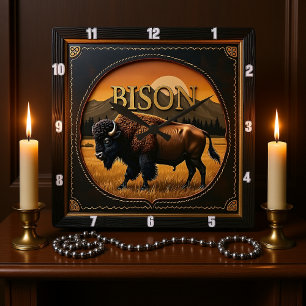 Reloj Cuadrado Bison Buffalo Wild Plains Buffalo