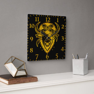 Reloj Cuadrado Bison con Bandana en arte de estilo gráfico
