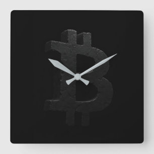 Reloj Cuadrado Bitcoin Black Rock ₿