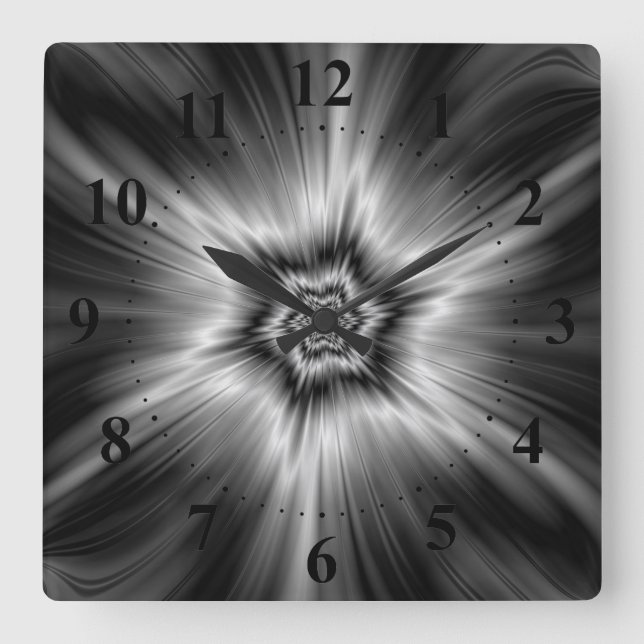 Reloj Cuadrado Black and White Star Burst (Anverso)
