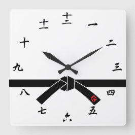 Reloj Cuadrado Black Belt, Martial Arts 黒帯, 武道