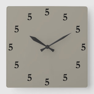 Reloj Cuadrado Black Five o'Clock en algún lugar, gris plateado d