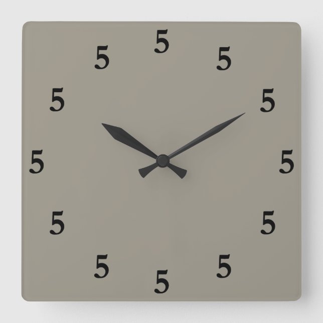 Reloj Cuadrado Black Five o'Clock en algún lugar, gris plateado d (Anverso)