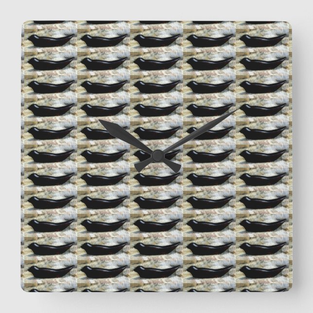 Reloj Cuadrado black harbor seals clock (Anverso)