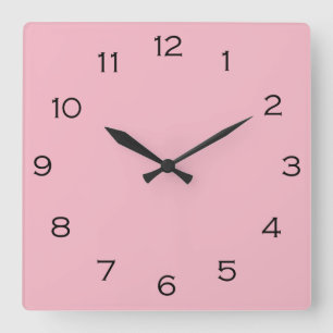 Reloj Cuadrado Black Numbers On Pink wccn