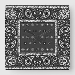 Reloj Cuadrado Black Paisley Bandana Birthday Hip Hop Rap Scarf