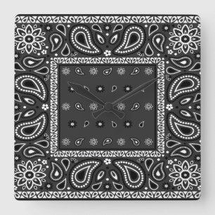 Reloj Cuadrado Black Paisley Bandana Birthday Hip Hop Rap Scarf