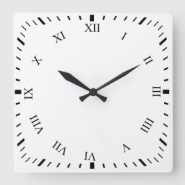 Reloj Cuadrado Black Roman Numbers Clock Face Square Clock