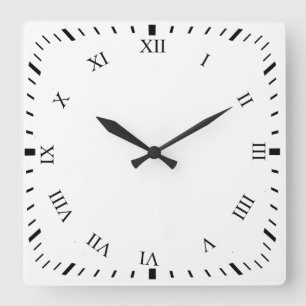 Reloj Cuadrado Black Roman Numbers Clock Face Square Clock