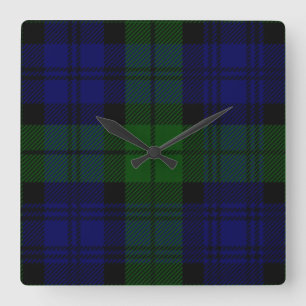Reloj Cuadrado Black Watch Tartan Blue Green Plage