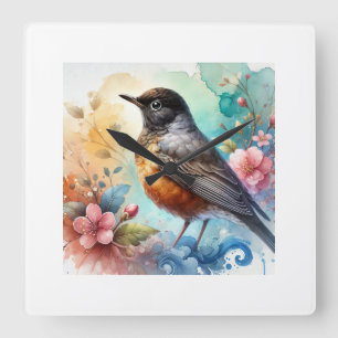 Reloj Cuadrado Blackheaded Nightingale Thrush 170724AREF128 - Wat