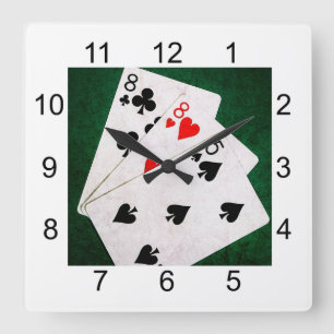 Reloj Cuadrado Blackjack 21 punto - Ocho, ocho, cinco