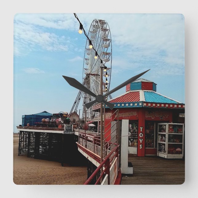 Reloj Cuadrado Blackpool Pier (Anverso)