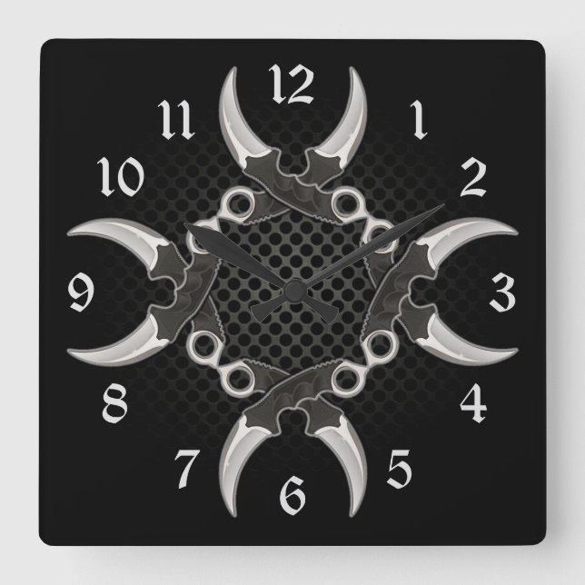 Reloj Cuadrado Blades curvados de bordes nítidos (Anverso)