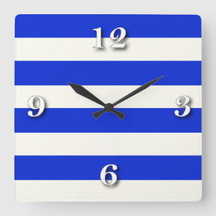 Reloj Cuadrado blanco azul beige.ai de la raya