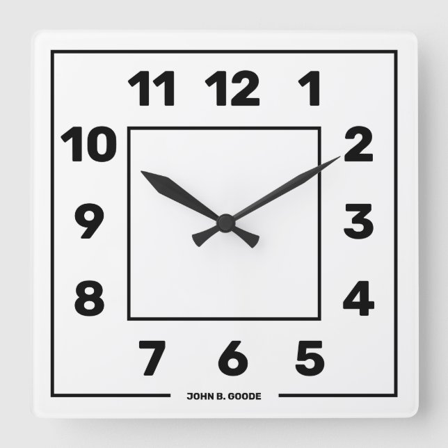 Reloj Cuadrado Blanco básico personalizado  (Anverso)