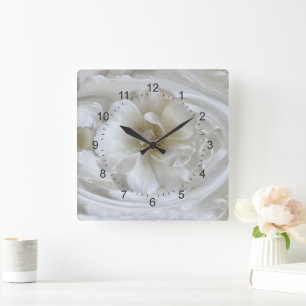 Reloj Cuadrado Blanco marfil