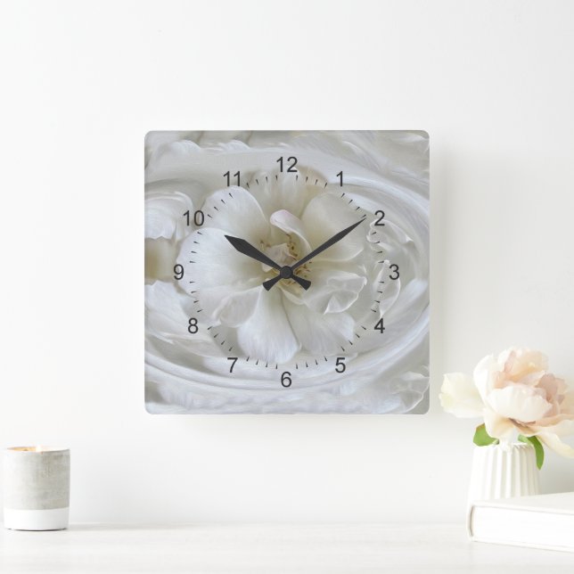 Reloj Cuadrado Blanco marfil (Hogar)