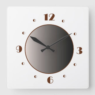 Reloj Cuadrado Blanco Minimalista clásico con Tan Numeral cuadrad