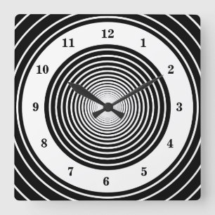 Reloj Cuadrado Blanco Negro Blanco Moderno de diseño Muro Persona