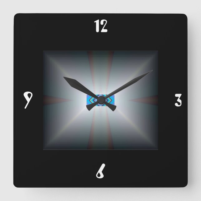 Reloj Cuadrado Blanco/Negro iluminado >Relojes artísticos de pare (Anverso)