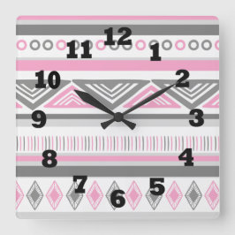 Reloj Cuadrado Blanco rosado y gris al sudoeste