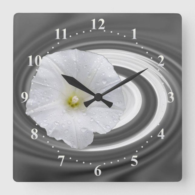 Reloj Cuadrado blanco y gris (Anverso)