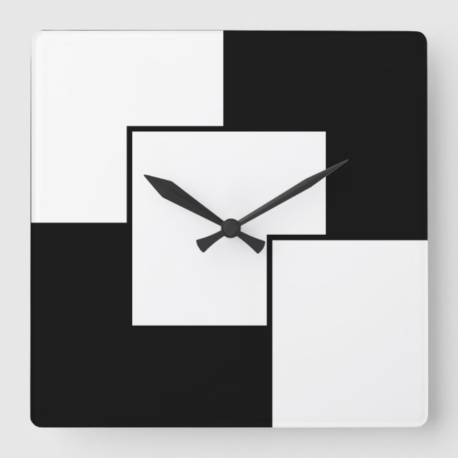 Reloj Cuadrado Blanco y negro  (Anverso)