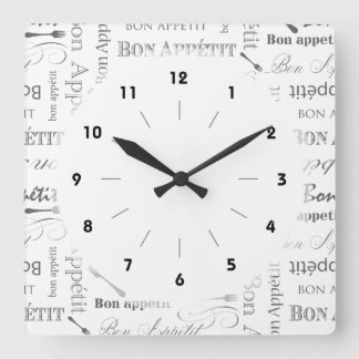 Reloj Cuadrado Blanco y negro francés del vintage clásico de