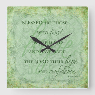 Reloj Cuadrado Blessed es las que confían en en el señor Clock