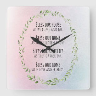 Reloj Cuadrado Blessings for your home and family