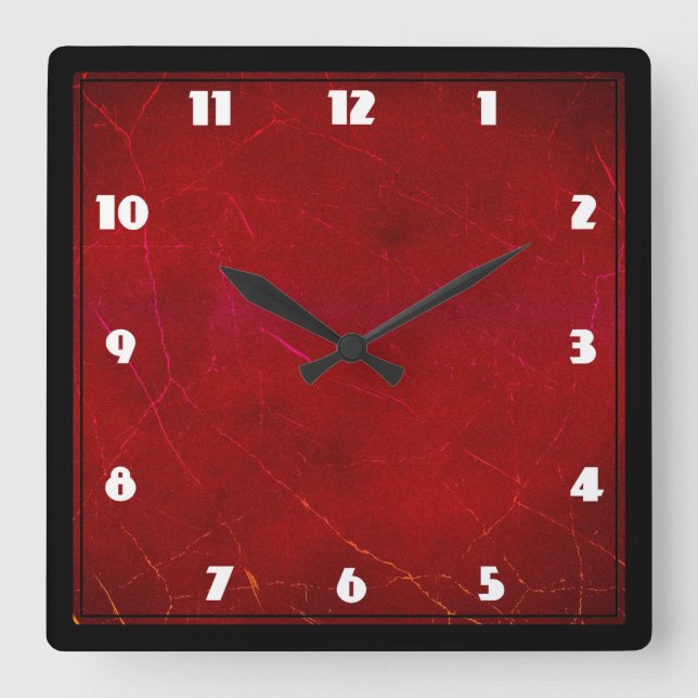 Reloj Cuadrado Blood Red Abstract Texture with Scratches (Anverso)