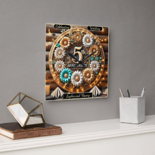 Reloj Cuadrado Blooms interminables: Tributo al quinto aniversari