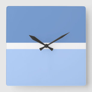 Reloj Cuadrado Bloque de color blanco azul de dos tonos pastel mo