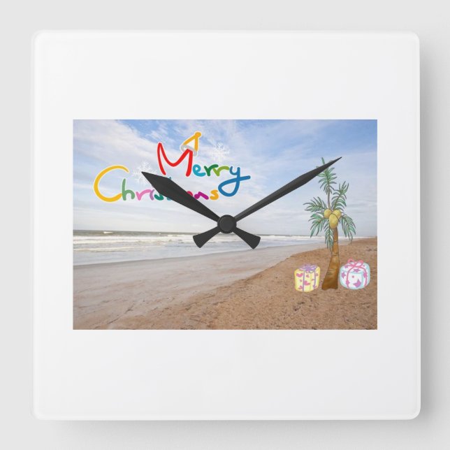 RELOJ CUADRADO BLOQUEO DE NAVIDADES NAVIDADES DE PLAYA (Anverso)