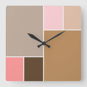 Reloj Cuadrado Bloques de color de concha