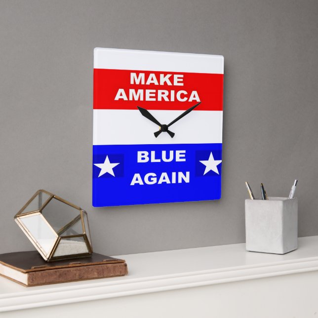Reloj Cuadrado Blue Again (Oficina)