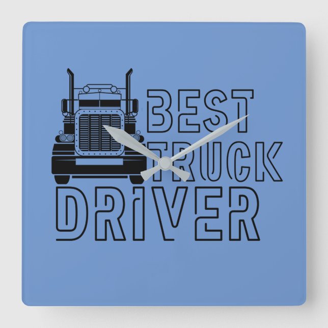 Reloj Cuadrado Blue Best Truck Driver Carrier (Anverso)