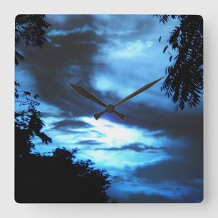 Reloj Cuadrado Blue Clouded Sky Wall Clock