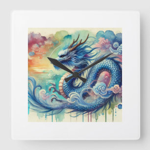 Reloj Cuadrado Blue Dragon 300724AREF141 - Watercolor