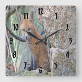 Reloj Cuadrado Blue Eyed Baby Fox