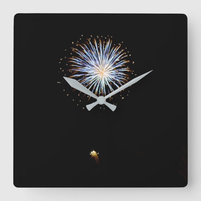 Reloj Cuadrado Blue Firework (Anverso)