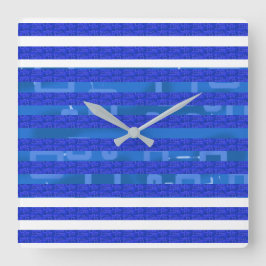 Reloj Cuadrado Blue Geometric