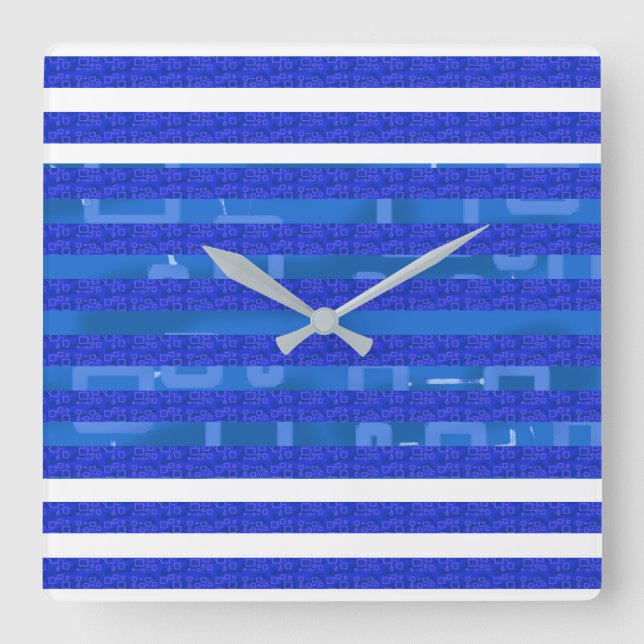 Reloj Cuadrado Blue Geometric (Anverso)