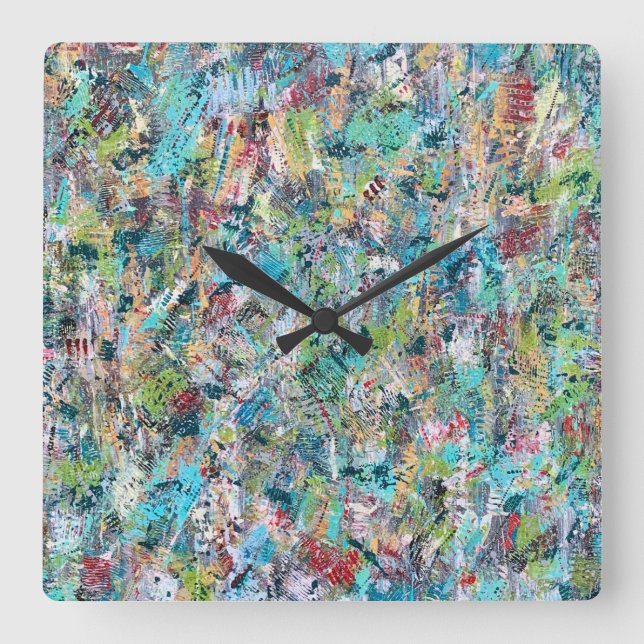 Reloj Cuadrado Blue Meadow Wall Clock (Anverso)